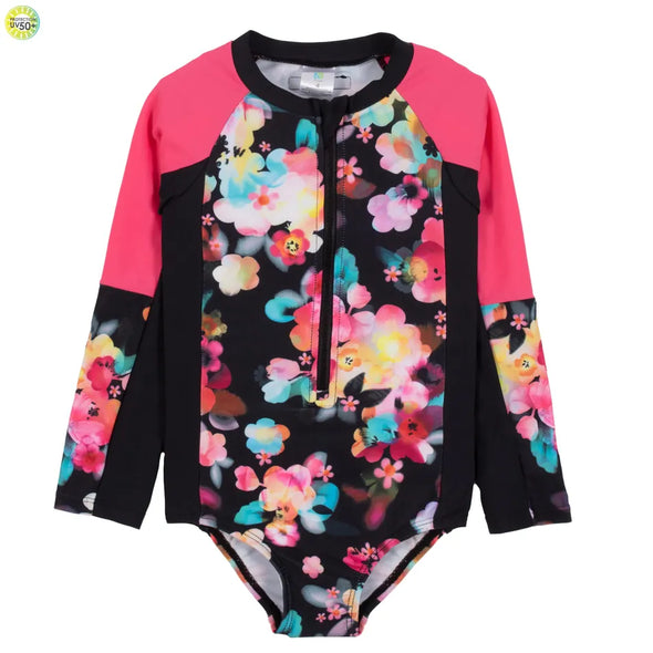 Nano - Maillot de bain anti-UV à manches longues à fleurs