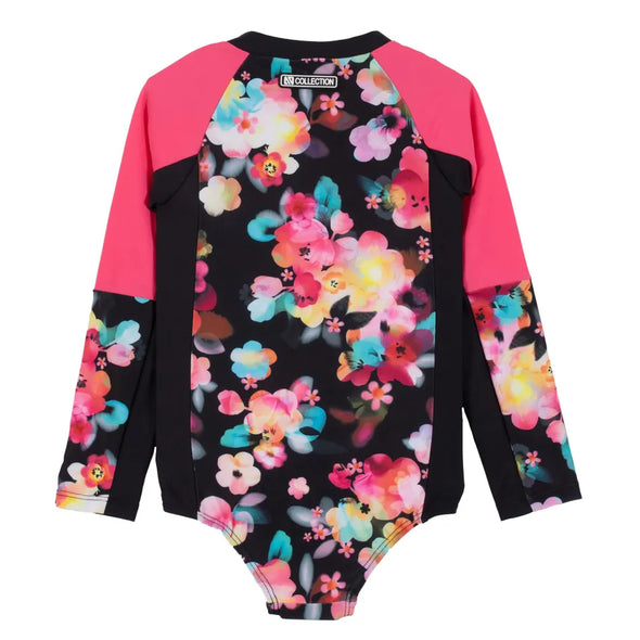 Nano - Maillot de bain anti-UV à manches longues à fleurs
