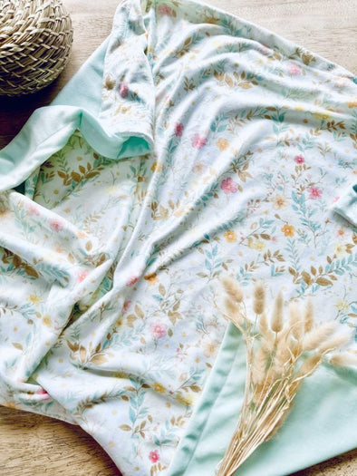 Bébé Ô Chaud - Couverture MINKY Fleurs de Toscane