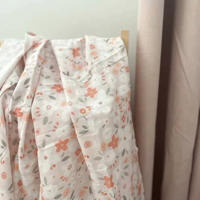 Création Jade - Mousseline bambou & coton - Délicatesse florale blush