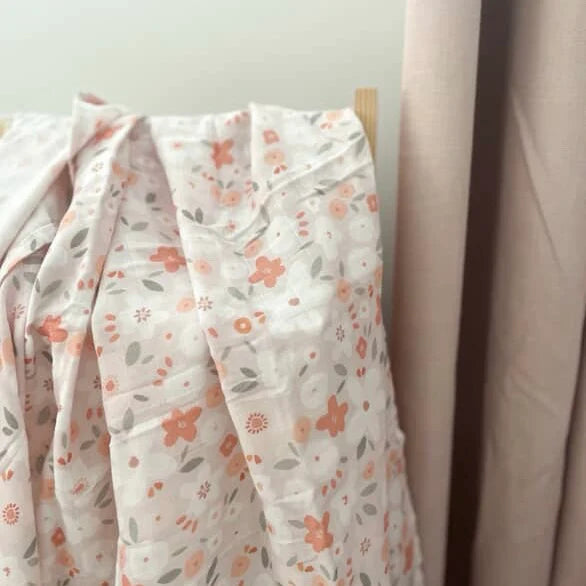 Création Jade - Mousseline bambou & coton - Délicatesse florale blush