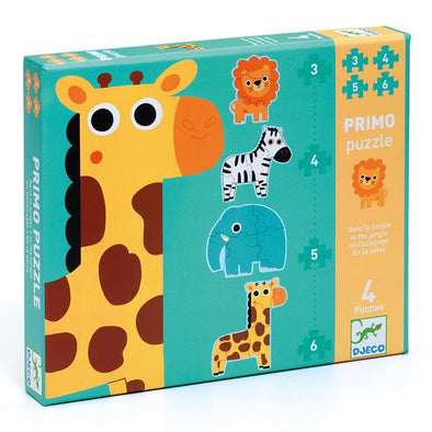 Djeco - Primo puzzle / Dans la jungle / 3,4,5,6 pcs