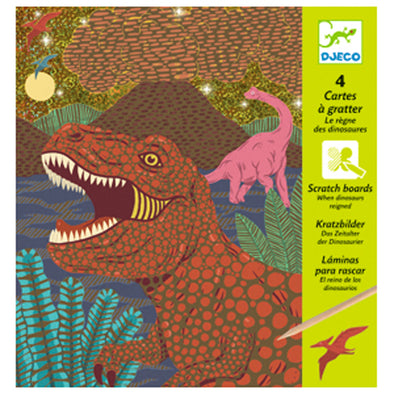 DJECO- Cartes à gratter / Le règne des dinosaures