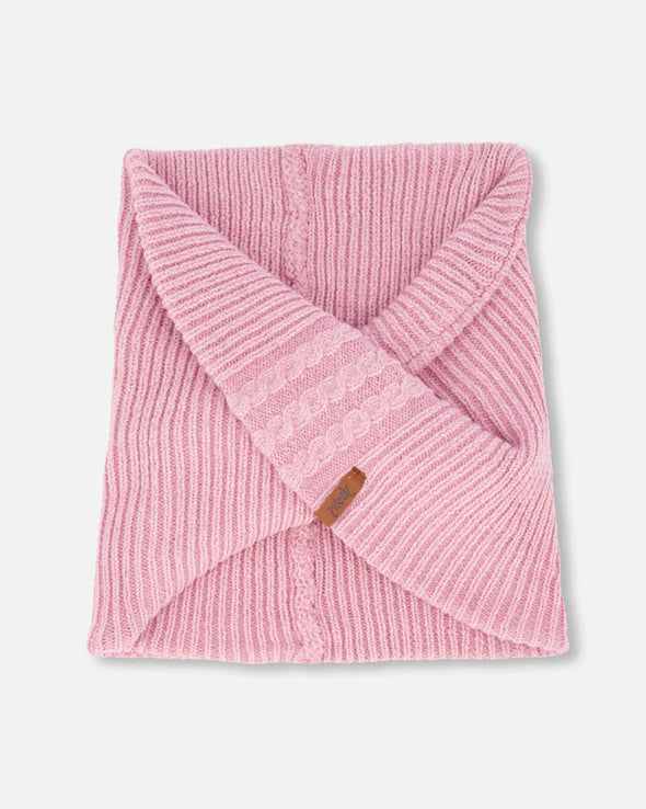 Deux par Deux - Cache-cou en tricot vieux rose