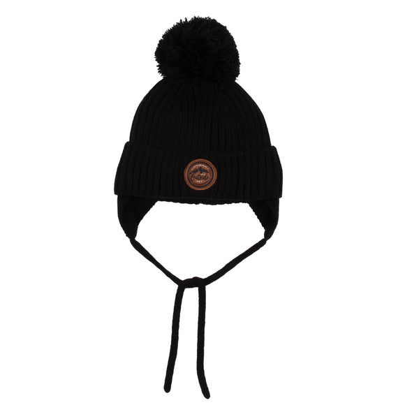 Peluche & Tartine - Tuque en tricot avec oreille Noir