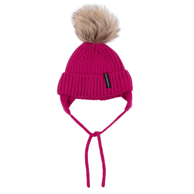 Peluche & Tartine - Tuque en tricot avec oreille Charlotte Magenta