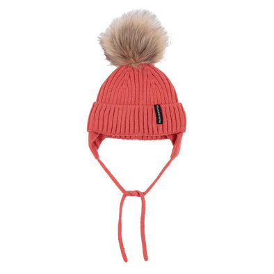 Peluche & Tartine - Tuque en tricot avec oreille Eloise Corail