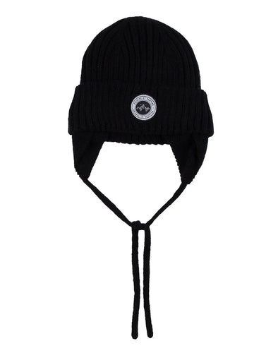 Peluche & Tartine - Tuque en tricot avec oreille noir Leon