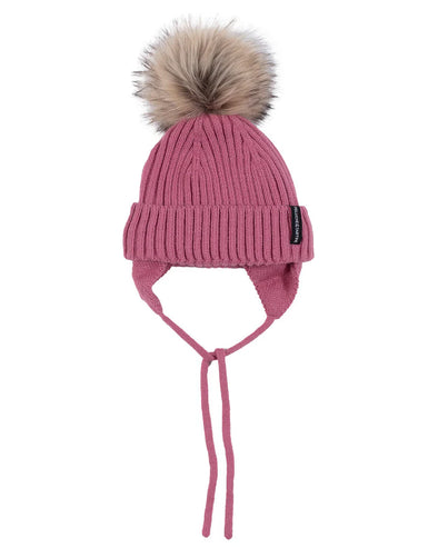 Peluche & Tartine - Tuque en tricot avec oreille rose  Rosalie
