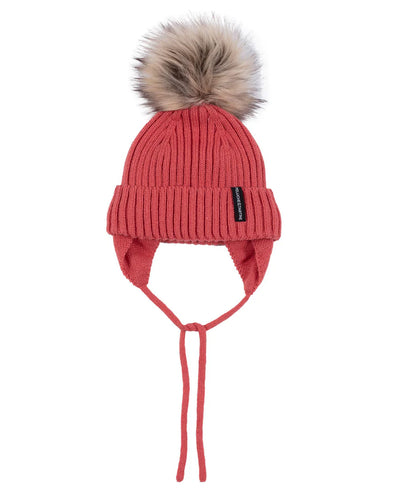 Peluche & Tartine - Tuque en tricot avec oreille corail Jasmine