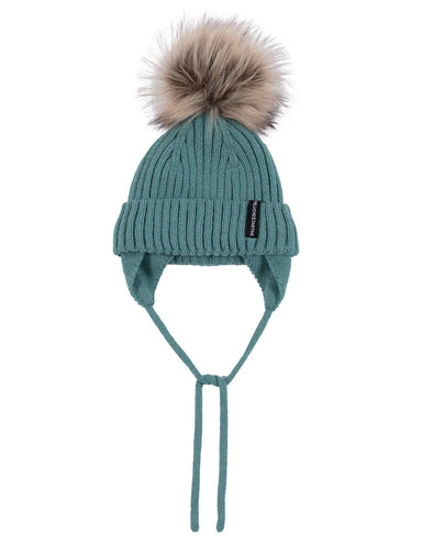 Peluche & Tartine - Tuque en tricot avec oreille menthe Gaia