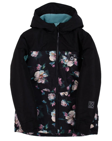 Snö - Manteau Béatrice Filles fleurs Noir