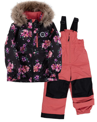 Peluche & Tartine - Habit de Neige Jasmine fleurs coral
