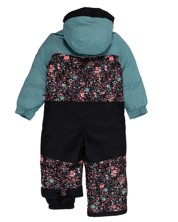 Peluche & Tartine - Habit de Neige une-pièce Christina fleurs turquoise