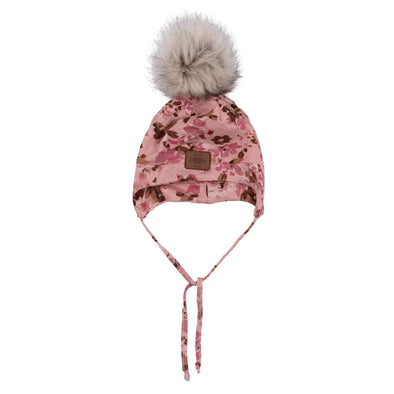 Nano - Tuque en jersey avec oreilles doublée en micropolaire Rose