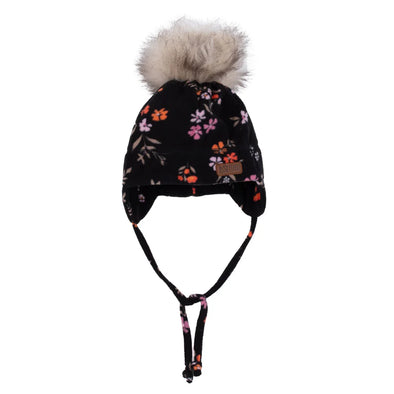 Nano - Tuque en micropolaire avec oreilles filles fleur