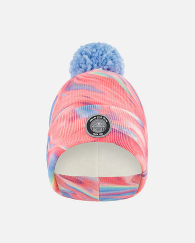 Deux par Deux - Bonnet en tricot marbré rose et bleu ciel
