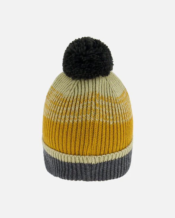 Deux par Deux - Bonnet en tricot gris, épice et sauge