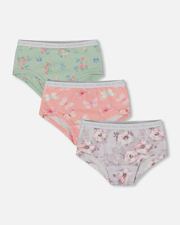 Deux par Deux - Culottes imprimées fleurs  coton biologique