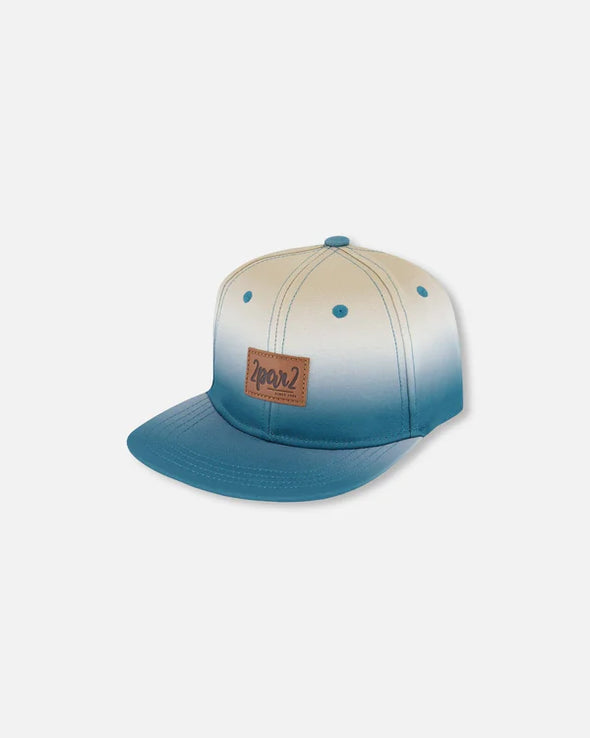 Deux par Deux - Casquette imprimée gris bleuté et beige