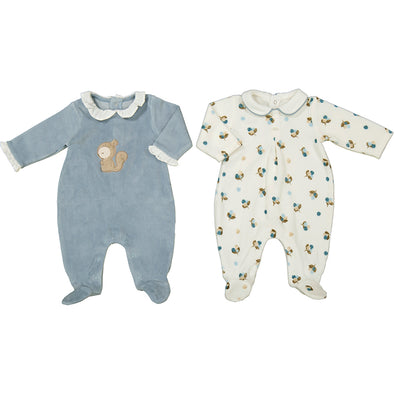 Mayoral - Pyjamas velour fleur turquoise