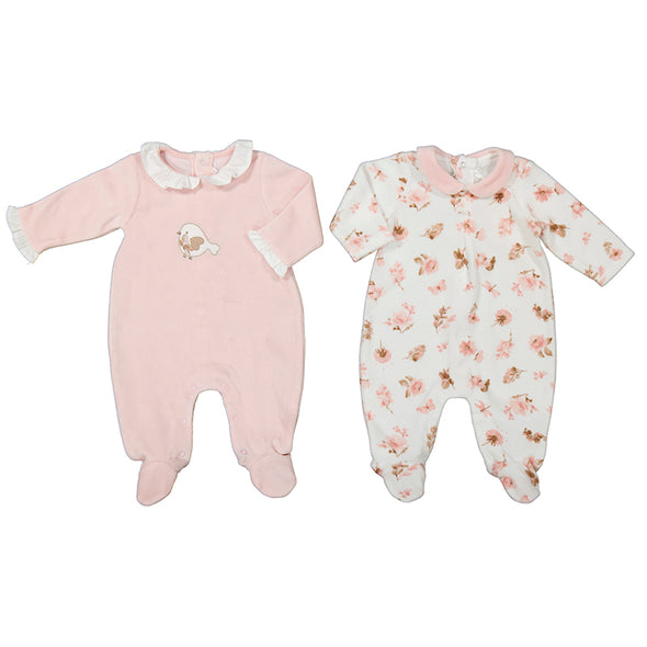 Mayoral - Pyjamas velour oiseau rose