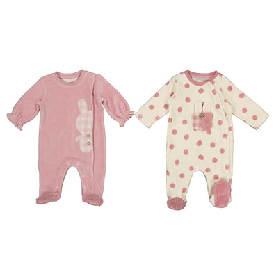 Mayoral - Pyjamas velour lapin rose