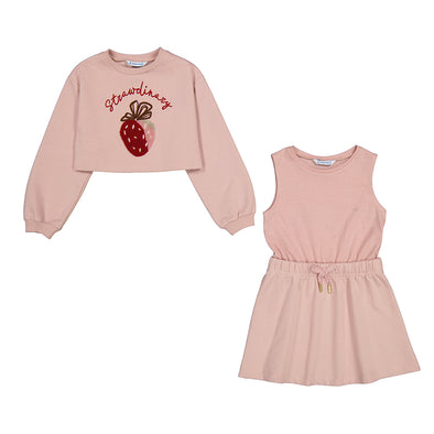 Mayoral - Robe 2 pièces fraises