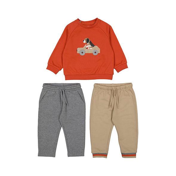 Mayoral - Jogging beige rib orange