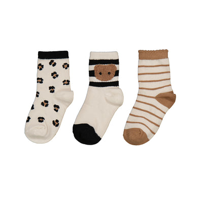 Mayoral - Set 3 chaussettes ourson beige