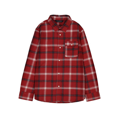 Mayoral - Chemise m/l carreaux flanelle rouge