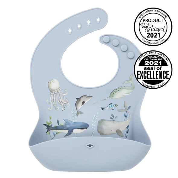 Bavoir alimentaire en silicone - Marin