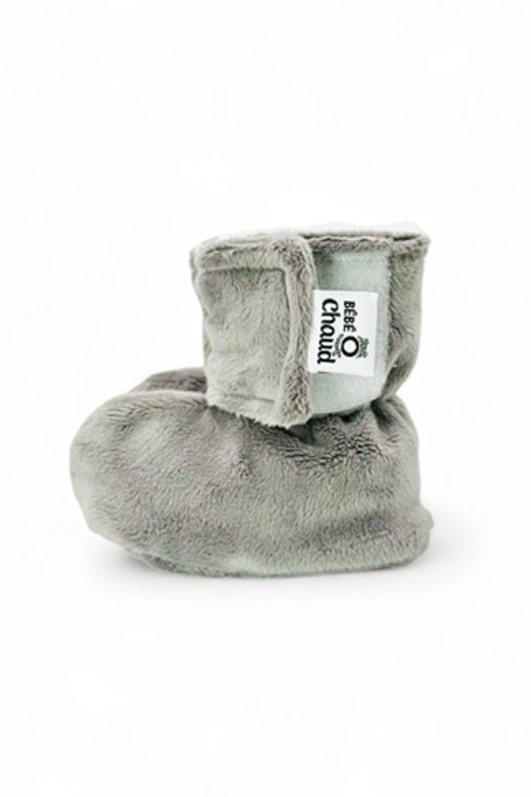 Bébé Ô Chaud - Pantoufles à velcro – Gris