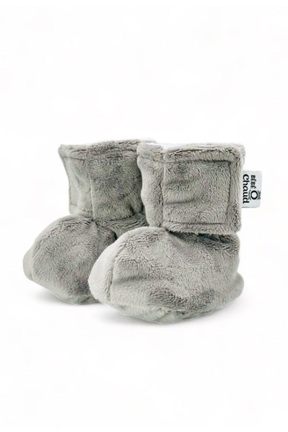 Bébé Ô Chaud - Pantoufles à velcro – Gris