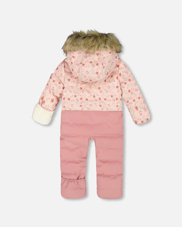 Deux par deux - Ensemble de neige BABY SNUG conçue pour siège d’auto rose mini fleurs