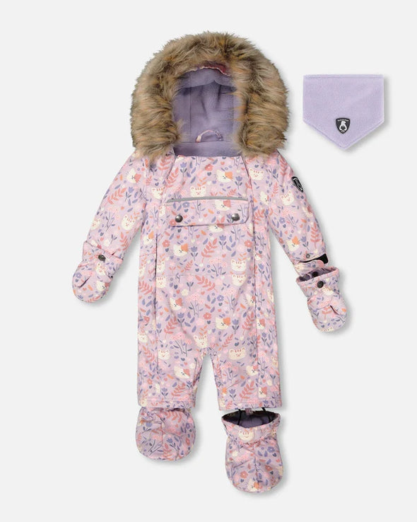 Deux par deux - Ensemble de neige BABY SNUG conçue pour siège d’auto lilas chats