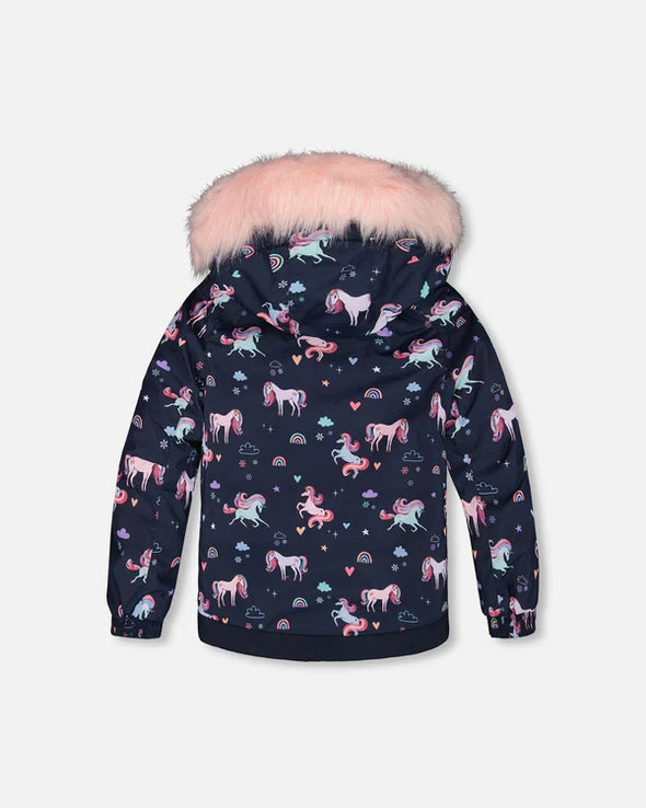 Deux par deux - Habit de neige deux pièces PLAY licorne rose bonbon