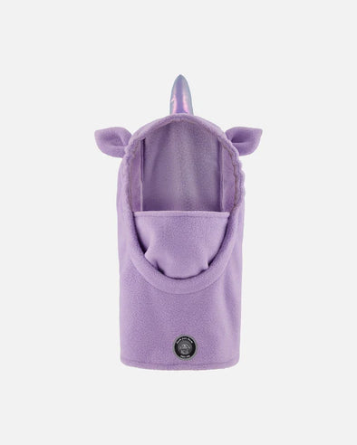 Deux par Deux - Cagoule en polaire conçue pour casque de ski licorne mauve