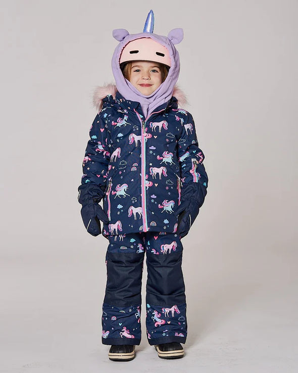 Deux par Deux - Cagoule en polaire conçue pour casque de ski licorne mauve