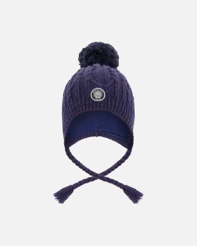 Deux par Deux - Tuque d’hiver doublé avec pompon marine
