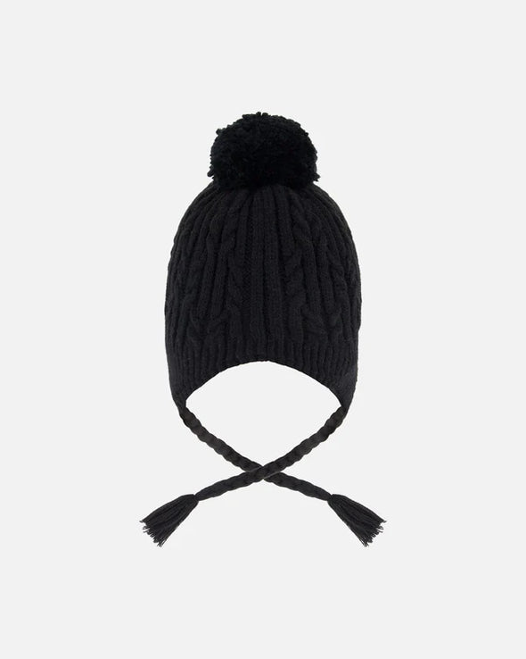 Deux par Deux - Tuque d’hiver doublé avec pompon noir