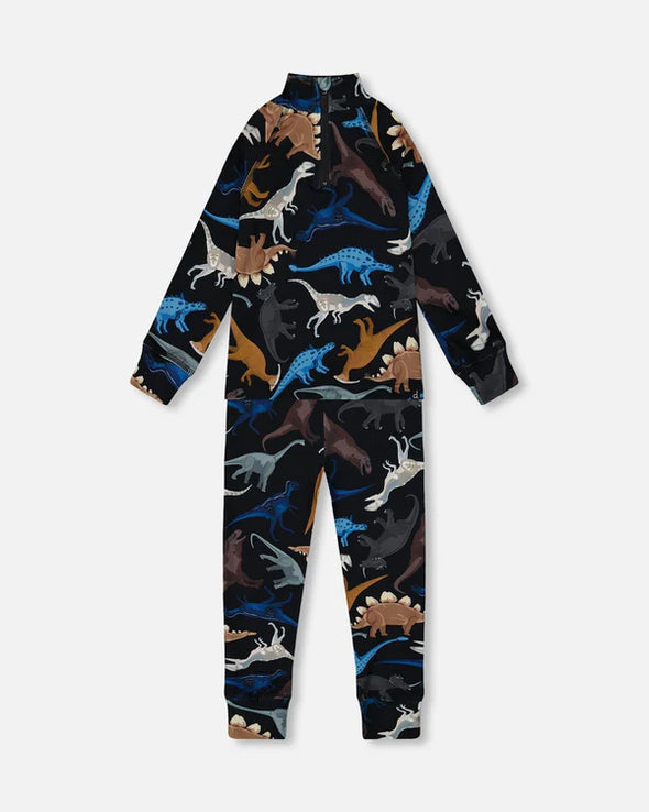 Deux par Deux - Ensemble de sous-vêtements thermiques deux pièces dinosaure