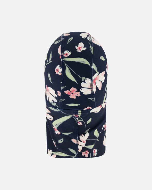 Deux par Deux - Cagoule en jersey brossé marine imprimé fleurs