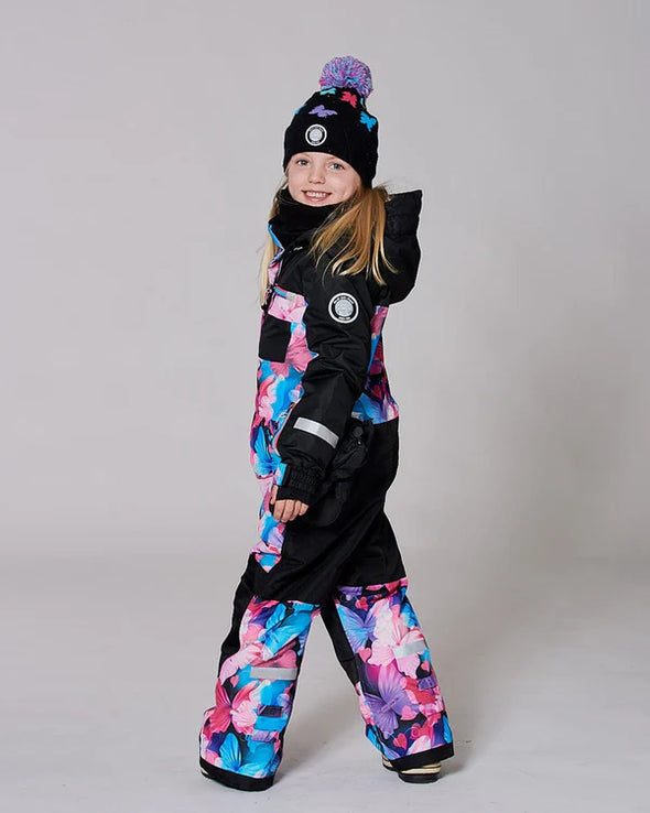 Deux par Deux - Tuque en tricot doublé à pompon noir  papillons