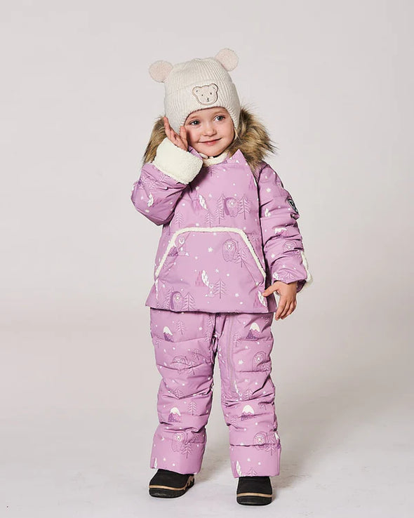 Deux par Deux - Tuque en tricot doublé avec cache-oreilles blanc cassé