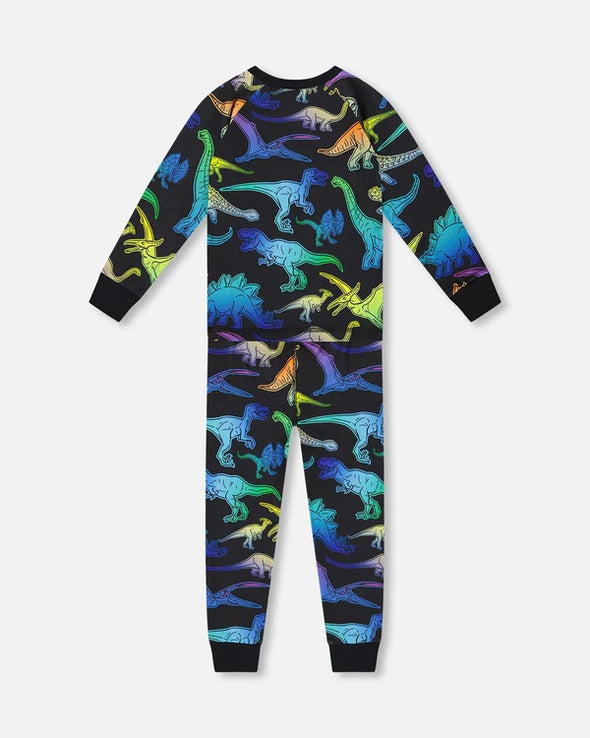 Deux par deux - Pyjama deux pièces dinosaures en coton biologique