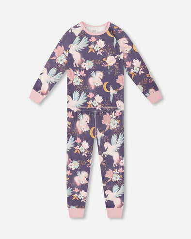Deux par deux - Pyjama deux pièces licornes en coton biologique