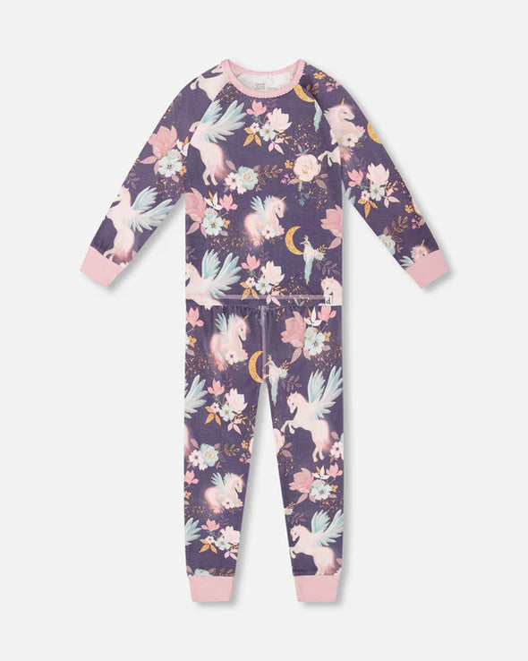 Deux par deux - Pyjama deux pièces licornes en coton biologique