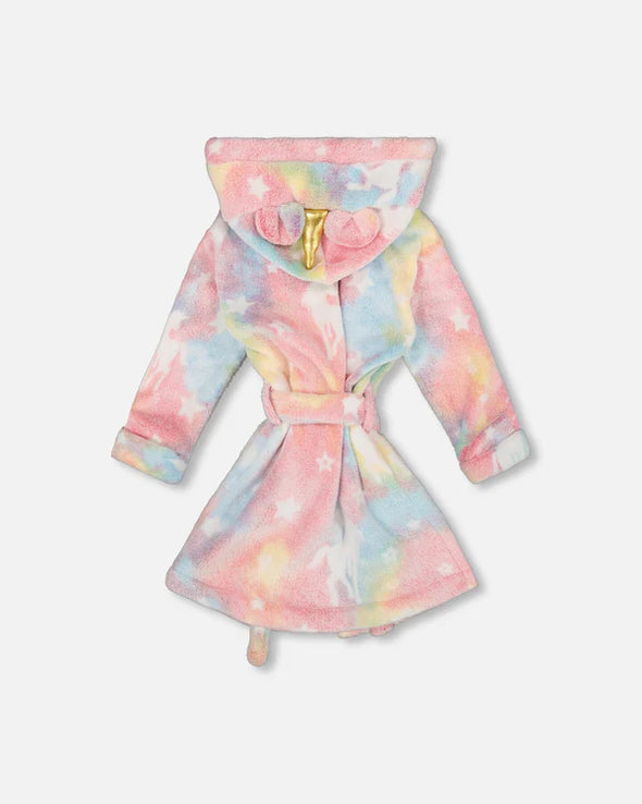 Deux par deux - Peignoir en peluche "brille dans le noir" multicolore