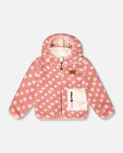 Deux par deux - Veste réversible de mi-saison rose pâle